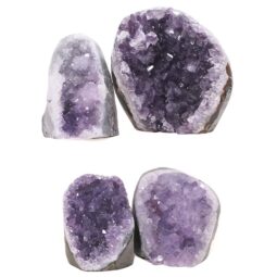 Amethyst Polished Crystal Geode Specimen Set 4 Pieces DK1161 | Crystal Factory