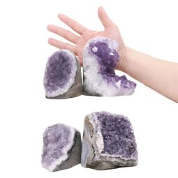 Amethyst Polished Crystal Geode Specimen Set 4 Pieces DK1162 | Crystal Factory