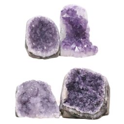 Amethyst Polished Crystal Geode Specimen Set 4 Pieces DK1162 | Crystal Factory