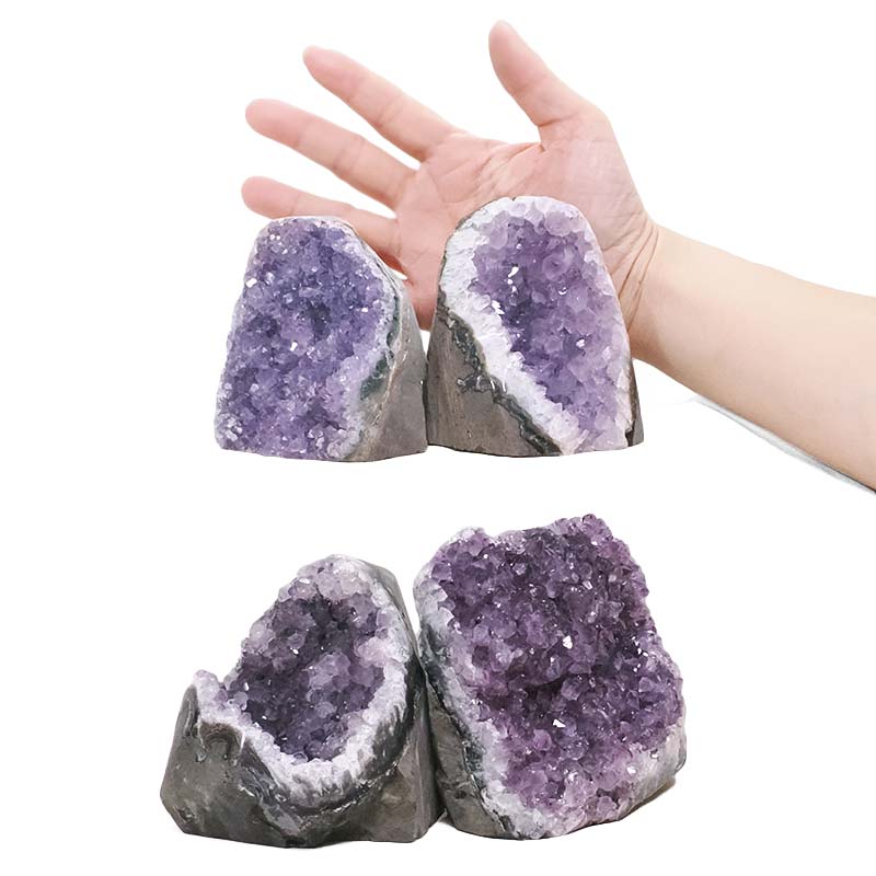 2.72kg Amethyst Polished Crystal Geode Specimen Set 4 Pieces DK1163 4 Amethyst Polished Crystal Geode Specimen Set 4 Pieces DK1163 | Crystal Factory