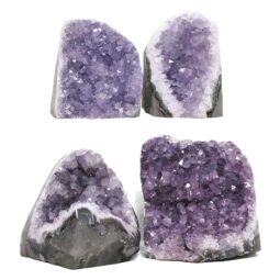 Amethyst Polished Crystal Geode Specimen Set 4 Pieces DK1163 | Crystal Factory