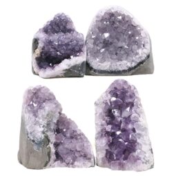 Amethyst Polished Crystal Geode Specimen Set 4 Pieces DK1165 | Crystal Factory