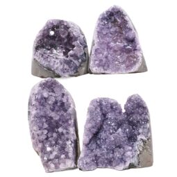 Amethyst Polished Crystal Geode Specimen Set 4 Pieces DK1166 | Crystal Factory