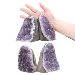 Amethyst Polished Crystal Geode Specimen Set 4 Pieces DK1167 | Crystal Factory