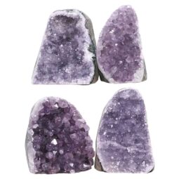 Amethyst Polished Crystal Geode Specimen Set 4 Pieces DK1167 | Crystal Factory