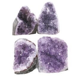 Amethyst Polished Crystal Geode Specimen Set 4 Pieces DK1168 | Crystal Factory