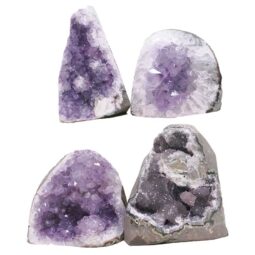 Amethyst Polished Crystal Geode Specimen Set 4 Pieces DK1169 | Crystal Factory