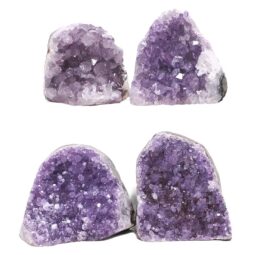 Amethyst Polished Crystal Geode Specimen Set 4 Pieces DK1170 | Crystal Factory