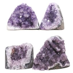 Amethyst Polished Crystal Geode Specimen Set 4 Pieces DK1171 | Crystal Factory