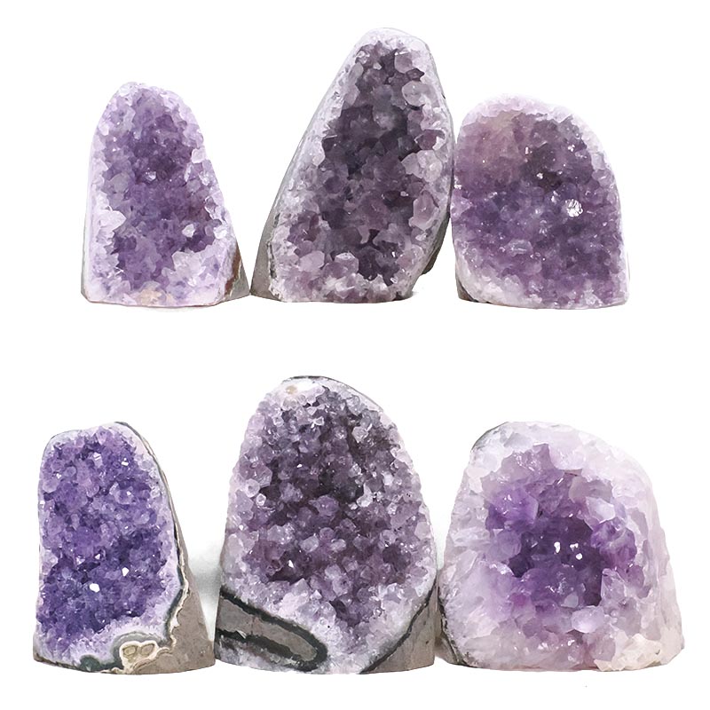 2.16kg Amethyst Polished Crystal Mini Druze Specimen Set 6 Pieces J2162 3 Amethyst Polished Crystal Mini Druze Specimen Set 6 Pieces J2162 | Crystal Factory