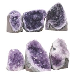 Amethyst Polished Crystal Mini Druze Specimen Set 6 Pieces J2163 | Crystal Factory