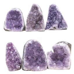 Amethyst Polished Crystal Mini Druze Specimen Set 6 Pieces J2164 | Crystal Factory