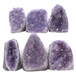 Amethyst Polished Crystal Mini Druze Specimen Set 6 Pieces L485 | Crystal Factory