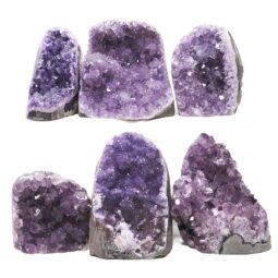 Amethyst Polished Crystal Mini Druze Specimen Set 6 Pieces L487 | Crystal Factory