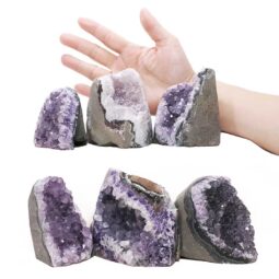 Amethyst Polished Crystal Mini Druze Specimen Set 6 Pieces L489 | Crystal Factory