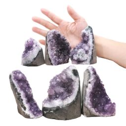 Amethyst Polished Crystal Mini Druze Specimen Set 6 Pieces L490 | Crystal Factory