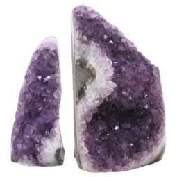 Amethyst Polished Crystal Geode Specimen Set 2 Pieces DV332 | Crystal Factory