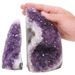 Amethyst Polished Crystal Geode Specimen Set 2 Pieces DV332 | Crystal Factory