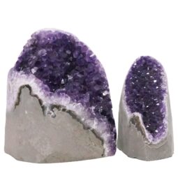Amethyst Polished Crystal Geode Specimen Set 2 Pieces DV333 | Crystal Factory