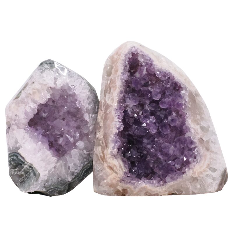 3kg Amethyst Polished Crystal Geode Specimen Set 2 Pieces DV335 3 Amethyst Polished Crystal Geode Specimen Set 2 Pieces DV335 | Crystal Factory