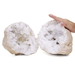 Natural Calcite Geode Pair V32 | Crystal Factory
