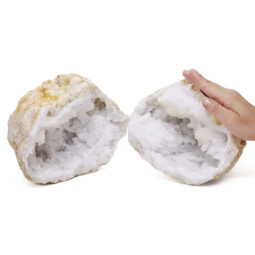 Natural Calcite Geode Pair V33 | Crystal Factory
