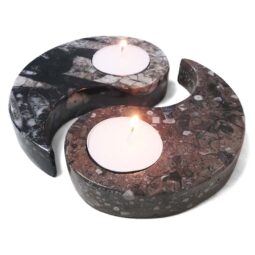 Orthoceras Ying Yang Shaped Tealight Holder | Crystal Factory
