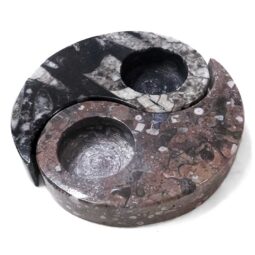Orthoceras Ying Yang Shaped Tealight Holder | Crystal Factory