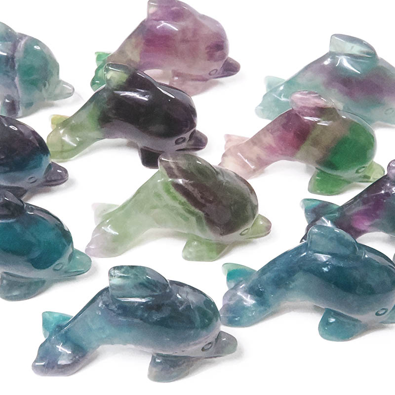 Rainbow Fluorite Mini Crystal Dolphin 6 Rainbow Fluorite Mini Crystal Dolphin | Crystal Factory