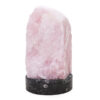 Rose Quartz Rough Lamp with Ancient Fossil Orthoceras Base 1