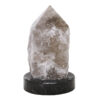 Smoky Quartz Point Lamp with Ancient Fossil Orthoceras Base | Crystal Factory
