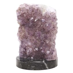 Amethyst Lamp on Orthoseras Base - Purple LED Bulb DS2915 | Crystal Factory