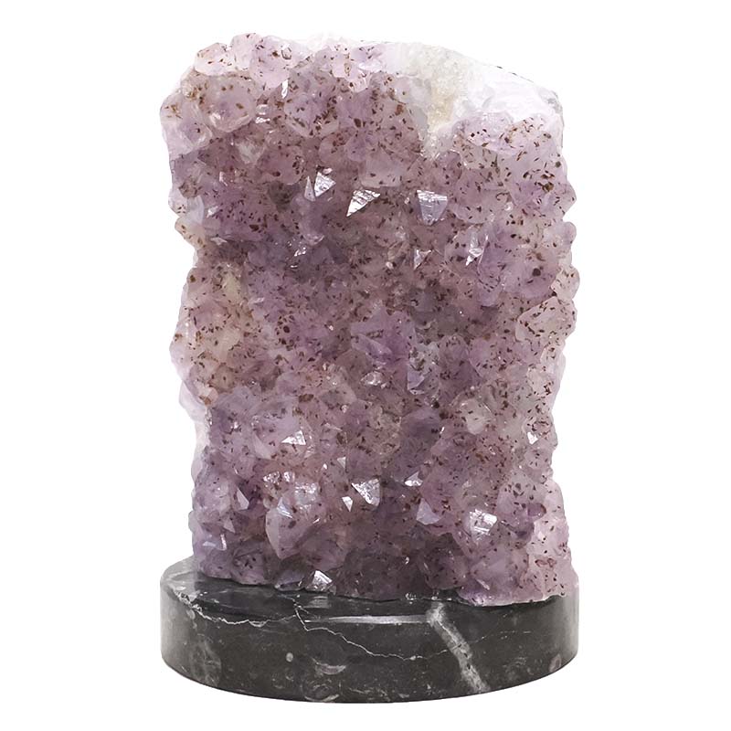 4.38kg Amethyst Lamp on Orthoseras Base - Purple LED Bulb DS2915 3 Amethyst Lamp on Orthoseras Base - Purple LED Bulb DS2915 | Crystal Factory