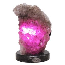 Amethyst Lamp on Orthoseras Base - Purple LED Bulb DS2916 | Crystal Factory