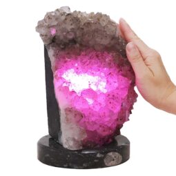 Amethyst Lamp on Orthoseras Base - Purple LED Bulb DS2916 | Crystal Factory