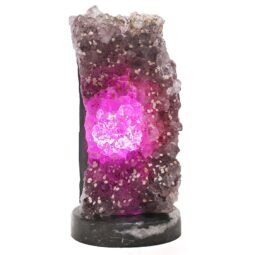 Amethyst Lamp on Orthoseras Base - Purple LED Bulb DS2917 | Crystal Factory