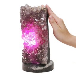 Amethyst Lamp on Orthoseras Base - Purple LED Bulb DS2917 | Crystal Factory