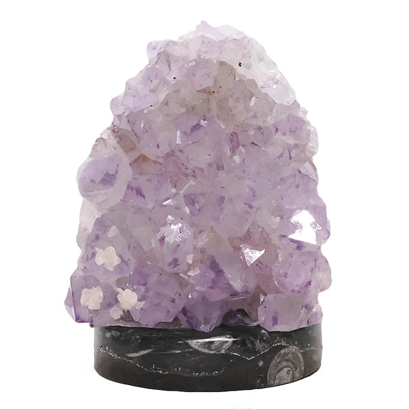 2.72kg Amethyst Lamp on Orthoseras Base - Purple LED Bulb DS2919 3 Amethyst Lamp on Orthoseras Base - Purple LED Bulb DS2919 | Crystal Factory