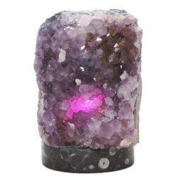 3.31kg Amethyst Lamp on Orthoseras Base - Purple LED Bulb DS2920 6 Amethyst Lamp on Orthoseras Base - Purple LED Bulb DS2920 | Crystal Factory