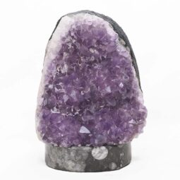 Amethyst Lamp on Orthoseras Base - Purple LED Bulb DS2921 | Crystal Factory