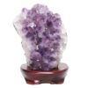 Amethyst Lamp on Wooden Base – Purple LED Bulb DB736 | Crystal Factory