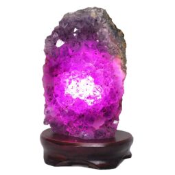 2.39kg Amethyst Lamp on Wooden Base - Purple LED Bulb DB738 6 Amethyst Lamp on Wooden Base – Purple LED Bulb DB738 | Crystal Factory