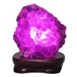 2.58kg Amethyst Lamp on Wooden Base - Purple LED Bulb DB744 7 Amethyst Lamp on Wooden Base – Purple LED Bulb DB744 | Crystal Factory