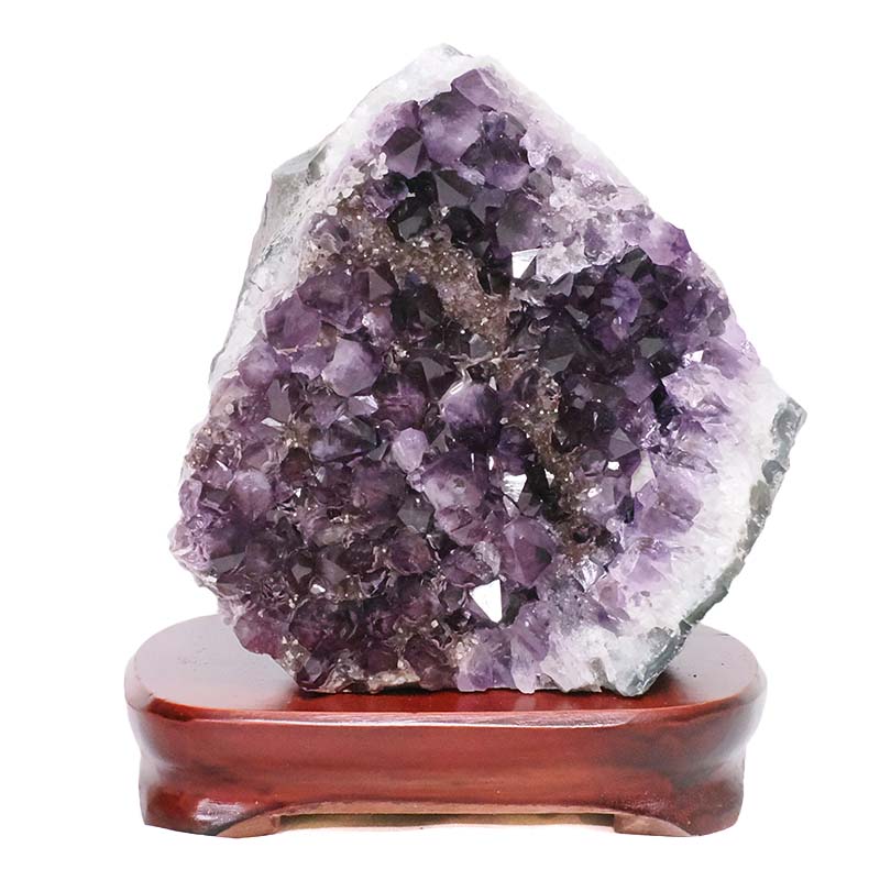 5.98kg Amethyst Lamp on Wooden Base - Purple LED Bulb DB746 3 Amethyst Lamp on Wooden Base – Purple LED Bulb DB746 | Crystal Factory