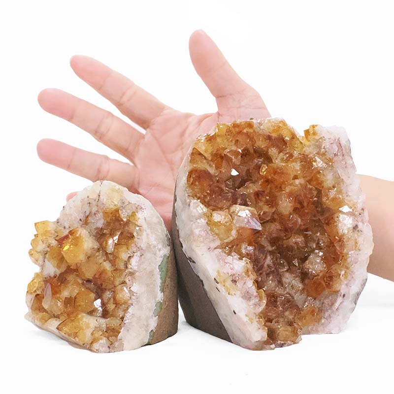 2.04kg Citrine Cluster Specimen Set 2 Pieces DK1174 4 Citrine Cluster Specimen Set 2 Pieces DK1174 | Crystal Factory