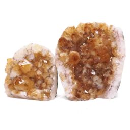 Citrine Information - Healing Properties, Meaning, and Benefits 9 Citrine Cluster Specimen Set 2 Pieces DK1174 | Crystal Factory