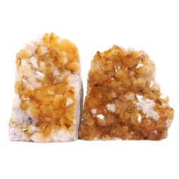 Citrine Information - Healing Properties, Meaning, and Benefits 9 Citrine Cluster Specimen Set 2 Pieces DK1178 | Crystal Factory