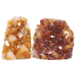 Citrine Information - Healing Properties, Meaning, and Benefits 7 Citrine Cluster Specimen Set 2 Pieces DK1181 | Crystal Factory
