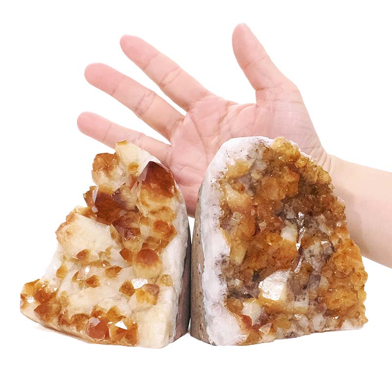 2.09kg Citrine Cluster Specimen Set 2 Pieces DV344 4 Citrine Cluster Specimen Set 2 Pieces DV344 | Crystal Factory