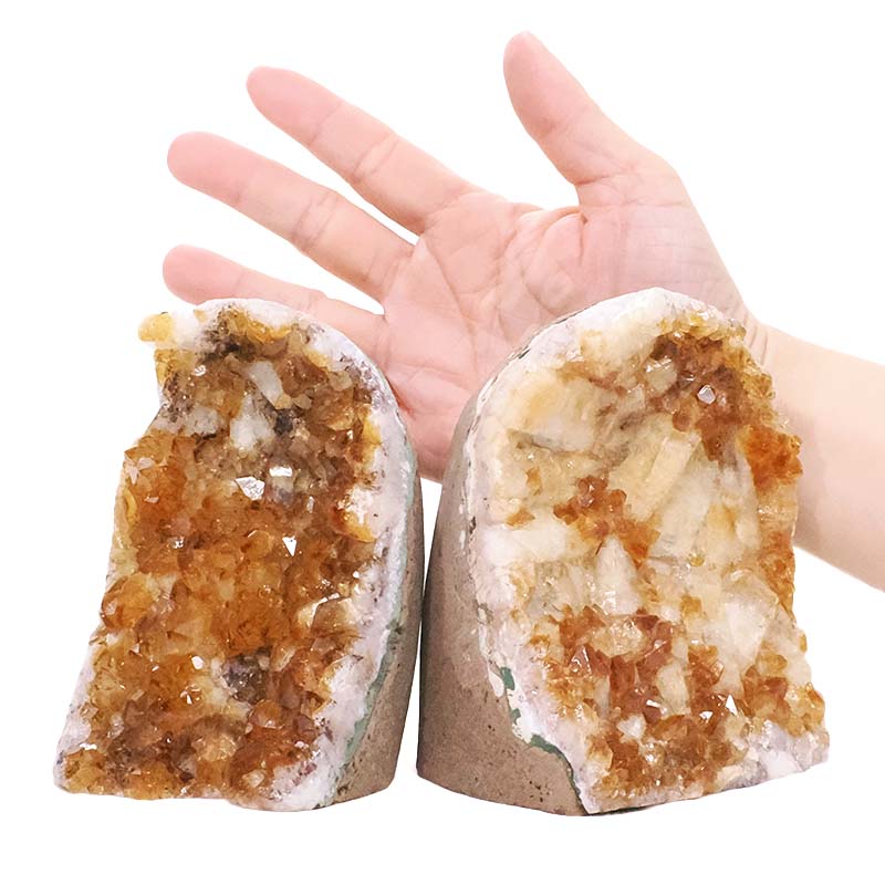 2.09kg Citrine Cluster Specimen Set 2 Pieces DV345 4 Citrine Cluster Specimen Set 2 Pieces DV345 | Crystal Factory
